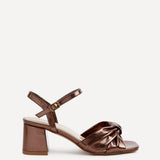 Charlotte Bronze Faux Leather Knotted Heels
