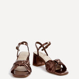 Charlotte Bronze Faux Leather Knotted Heels