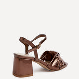 Charlotte Bronze Faux Leather Knotted Heels