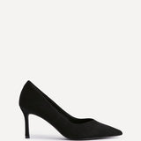 Classic Black Faux Suede Court Heels