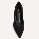 Classic Black Faux Suede Court Heels