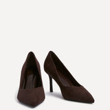 Classic Brown Faux Suede Court Heels