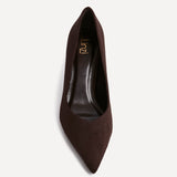 Classic Brown Faux Suede Court Heels