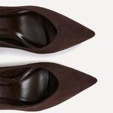 Classic Brown Faux Suede Court Heels