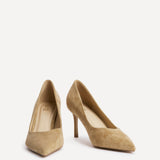 Classic Camel Faux Suede Court Heels