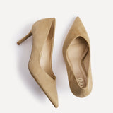 Classic Camel Faux Suede Court Heels