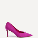 Classic Fuchsia Faux Suede Court Heels