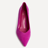 Classic Fuchsia Faux Suede Court Heels