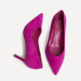 Classic Fuchsia Faux Suede Court Heels
