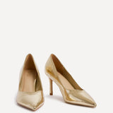 Classic Gold Faux Leather Court Heels