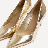 Classic Gold Faux Leather Court Heels