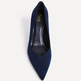 Classic Navy Faux Suede Court Heels