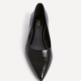 Compete Wide Fit Black Faux Leather Pumps