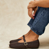 Daily Brown Faux Leather Mary Jane Pumps