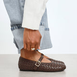 Daily Brown Faux Leather Mary Jane Pumps
