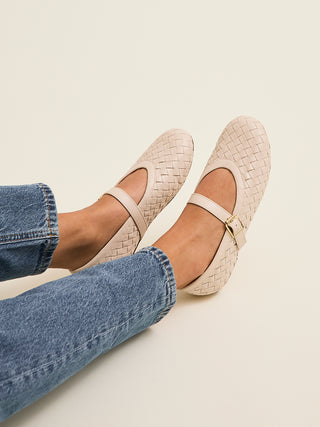 Daily Nude Fux Leather Mary Jane Pumps