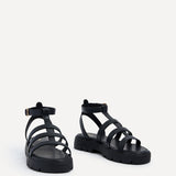 Dallas Black Gladiator Flatform Sandals