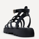 Dallas Black Gladiator Flatform Sandals