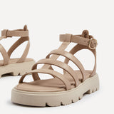 Dallas Nude Gladiator Flatform Sandals