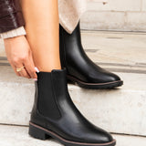 Dalston Black Faux Leather Chelsea Boots