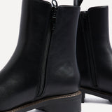 Dalston Black Faux Leather Chelsea Boots