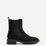 Dalston Black Faux Suede Chelsea Boots