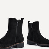 Dalston Black Faux Suede Chelsea Boots