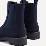 Dalston Navy Faux Suede Chelsea Boots