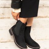 Dalston Black Faux Suede Chelsea Boots