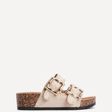 Darby Beige Double Buckle Sandals