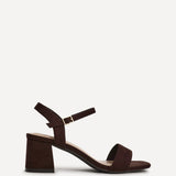Darcie Brown Faux Suede Heeled Sandals
