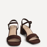 Darcie Brown Faux Suede Heeled Sandals