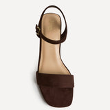 Darcie Brown Faux Suede Heeled Sandals