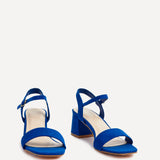 Darcie Blue Faux Suede Heeled Sandals