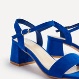 Darcie Blue Faux Suede Heeled Sandals