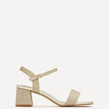 Darcie Gold Glitter Heeled Sandals