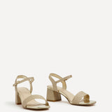 Darcie Gold Glitter Heeled Sandals