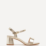 Darcie Gold Faux Leather Heeled Sandals