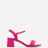 Darcie Fuchsia Faux Suede Heeled Sandals