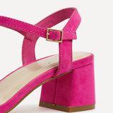 Darcie Fuchsia Faux Suede Heeled Sandals