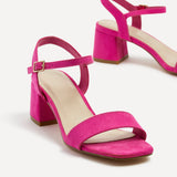 Darcie Fuchsia Faux Suede Heeled Sandals