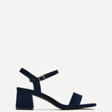 Darcie Navy Faux Suede Heeled Sandals
