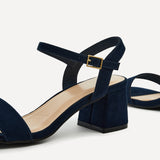 Darcie Navy Faux Suede Heeled Sandals
