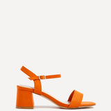 Darcie Orange Faux Suede Heeled Sandals