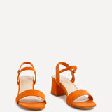 Darcie Orange Faux Suede Heeled Sandals
