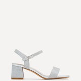 Darcie Silver Glitter Heeled Sandals