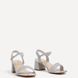 Darcie Silver Glitter Heeled Sandals