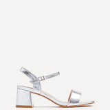 Darcie Silver Faux Leather Heeled Sandals
