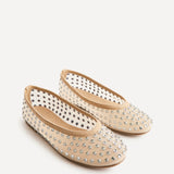 Darla Nude Mesh Diamante Ballet Flats