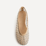 Darla Nude Mesh Diamante Ballet Flats